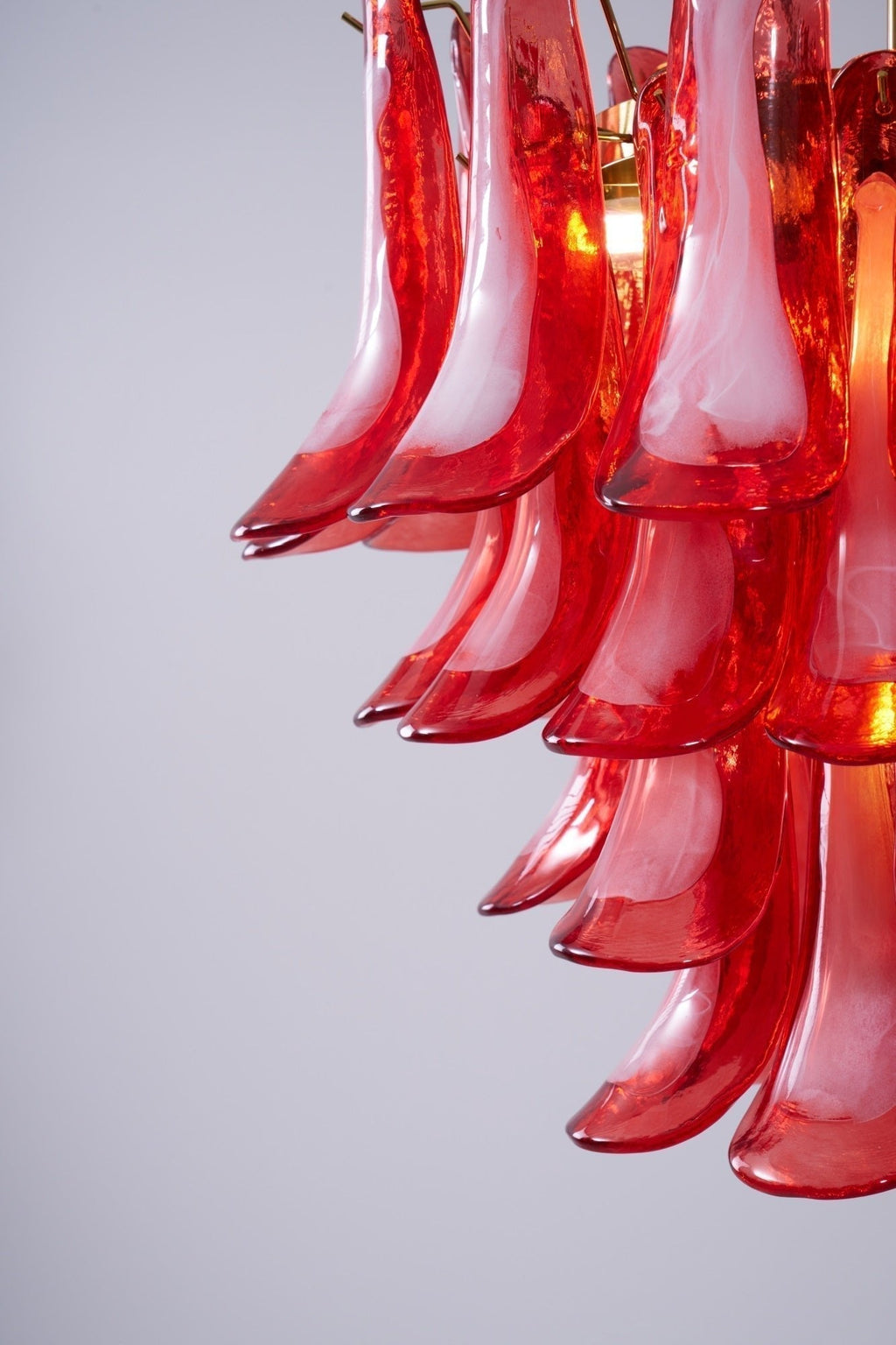 Aurora Lustre Rouge Pétale Verre Superposé Artistique - Neutralighting
