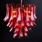 Aurora Lustre Rouge Pétale Verre Superposé Artistique - Neutralighting