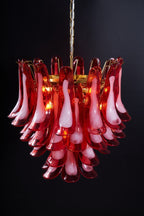 Aurora Lustre Rouge Pétale Verre Superposé Artistique - Neutralighting