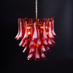 Aurora Lustre Rouge Pétale Verre Superposé Artistique - Neutralighting
