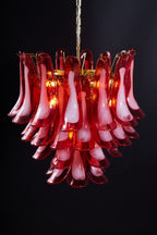 Aurora Lustre Rouge Pétale Verre Superposé Artistique - Neutralighting