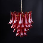 Aurora Lustre Rouge Pétale Verre Superposé Artistique - Neutralighting