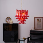 Aurora Lustre Rouge Pétale Verre Superposé Artistique - Neutralighting