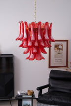 Aurora Lustre Rouge Pétale Verre Superposé Artistique - Neutralighting