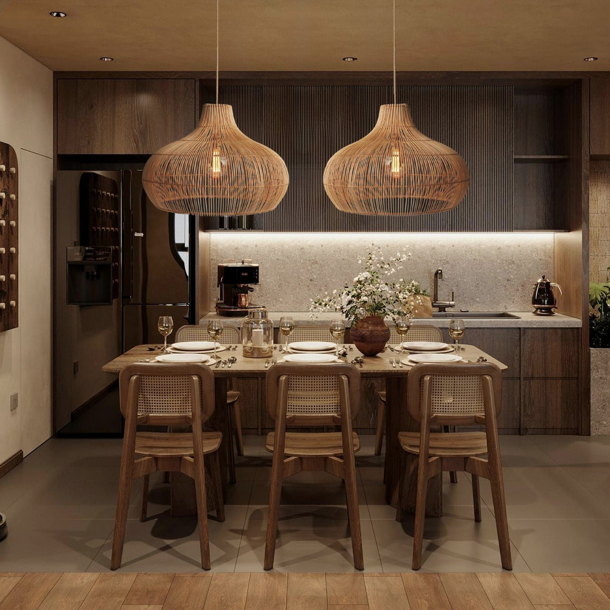 Elsilira Suspension Rotin Élégance Naturelle - Neutralighting