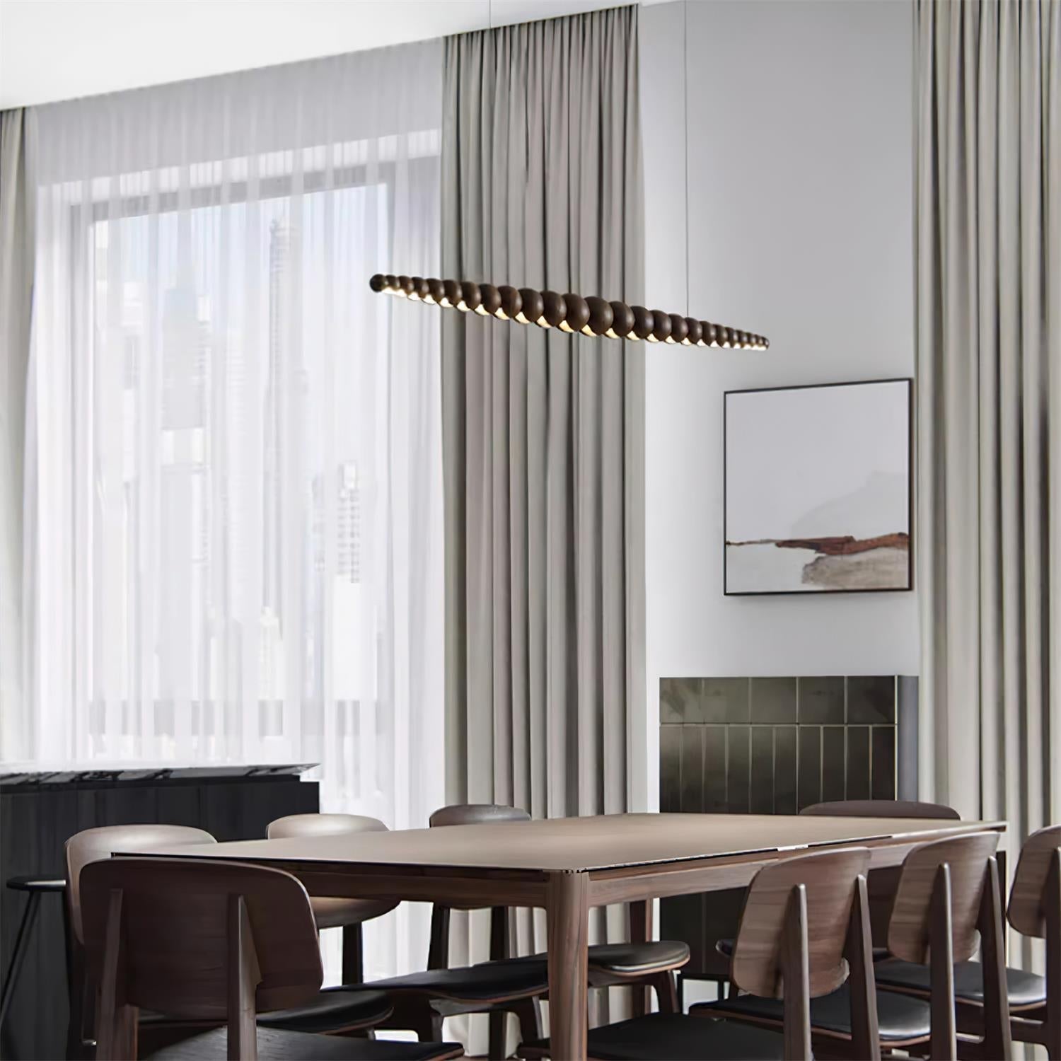 Favon Lustre en Bois à Perles - Neutralighting
