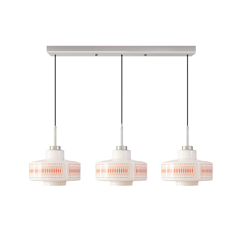 Roko Suspension Mid Century Vintage Blanc et Orange - Neutralighting