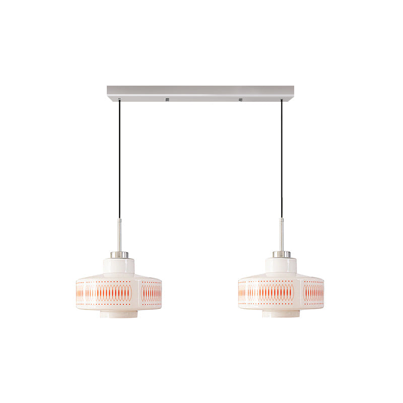 Roko Suspension Mid Century Vintage Blanc et Orange - Neutralighting