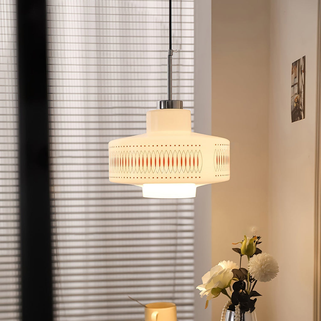 Roko Suspension Mid Century Vintage Blanc et Orange - Neutralighting