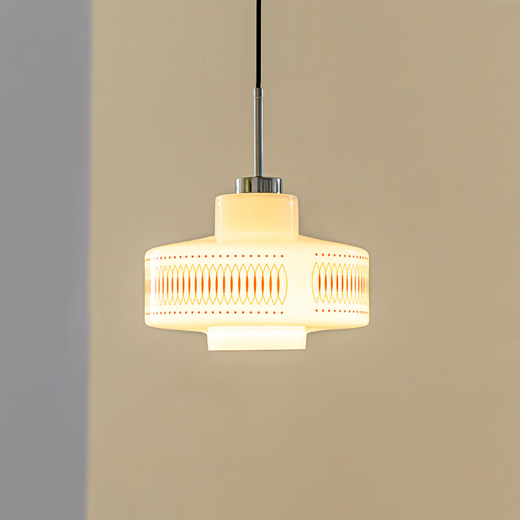 Roko Suspension Mid Century Vintage Blanc et Orange - Neutralighting