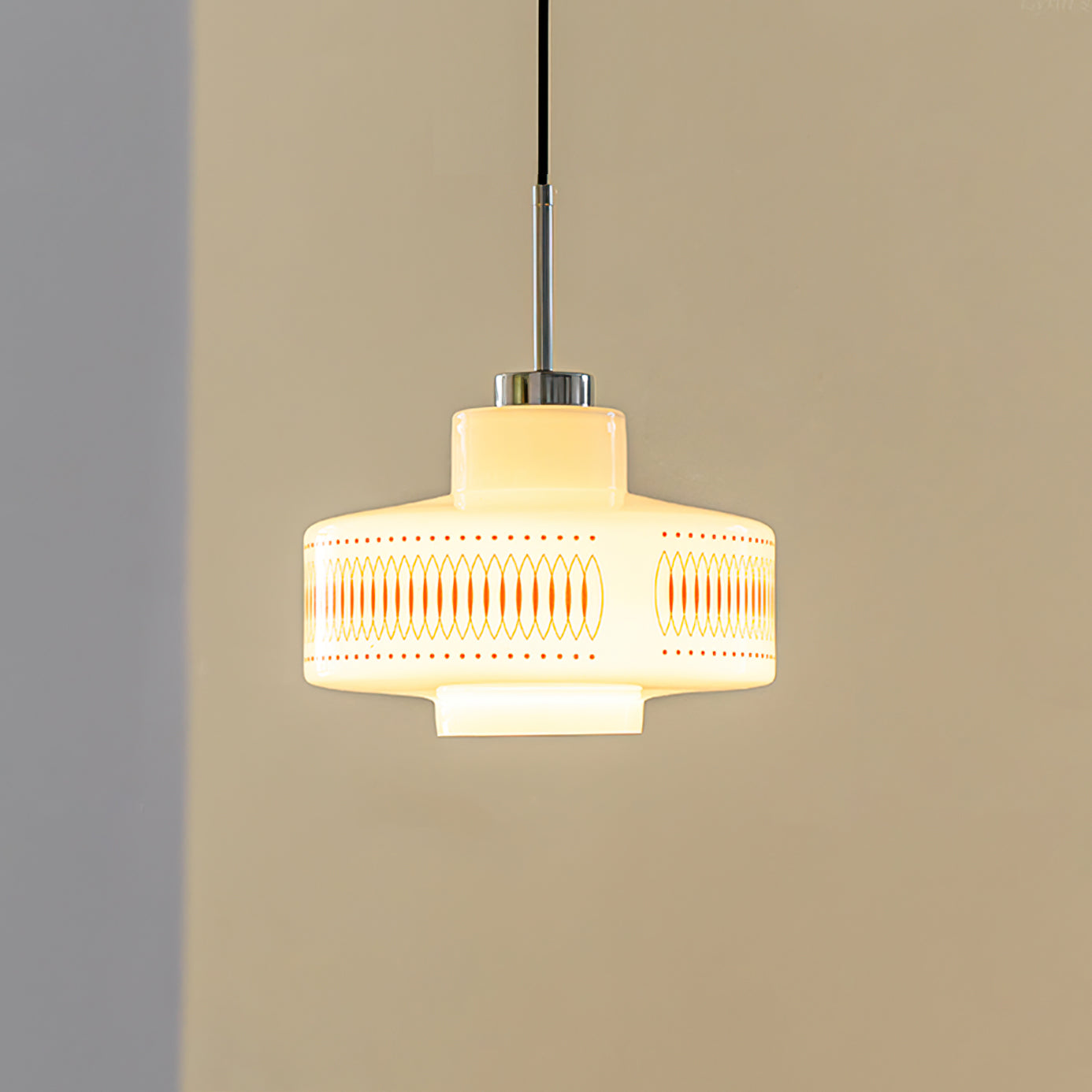 Roko Suspension Mid Century Vintage Blanc et Orange - Neutralighting