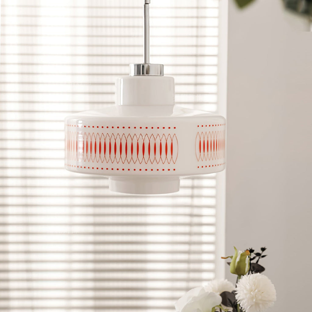 Roko Suspension Mid Century Vintage Blanc et Orange - Neutralighting