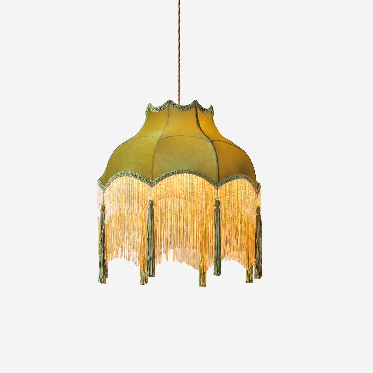 Fina Lampe Suspendue Velours Franges Vintage Élégant À Pompons - Neutralighting