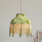 Fina Lampe Suspendue Velours Franges Vintage Élégant À Pompons - Neutralighting