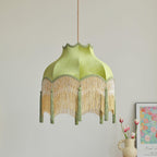 Fina Lampe Suspendue Velours Franges Vintage Élégant À Pompons - Neutralighting