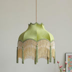 Fina Lampe Suspendue Velours Franges Vintage Élégant À Pompons - Neutralighting
