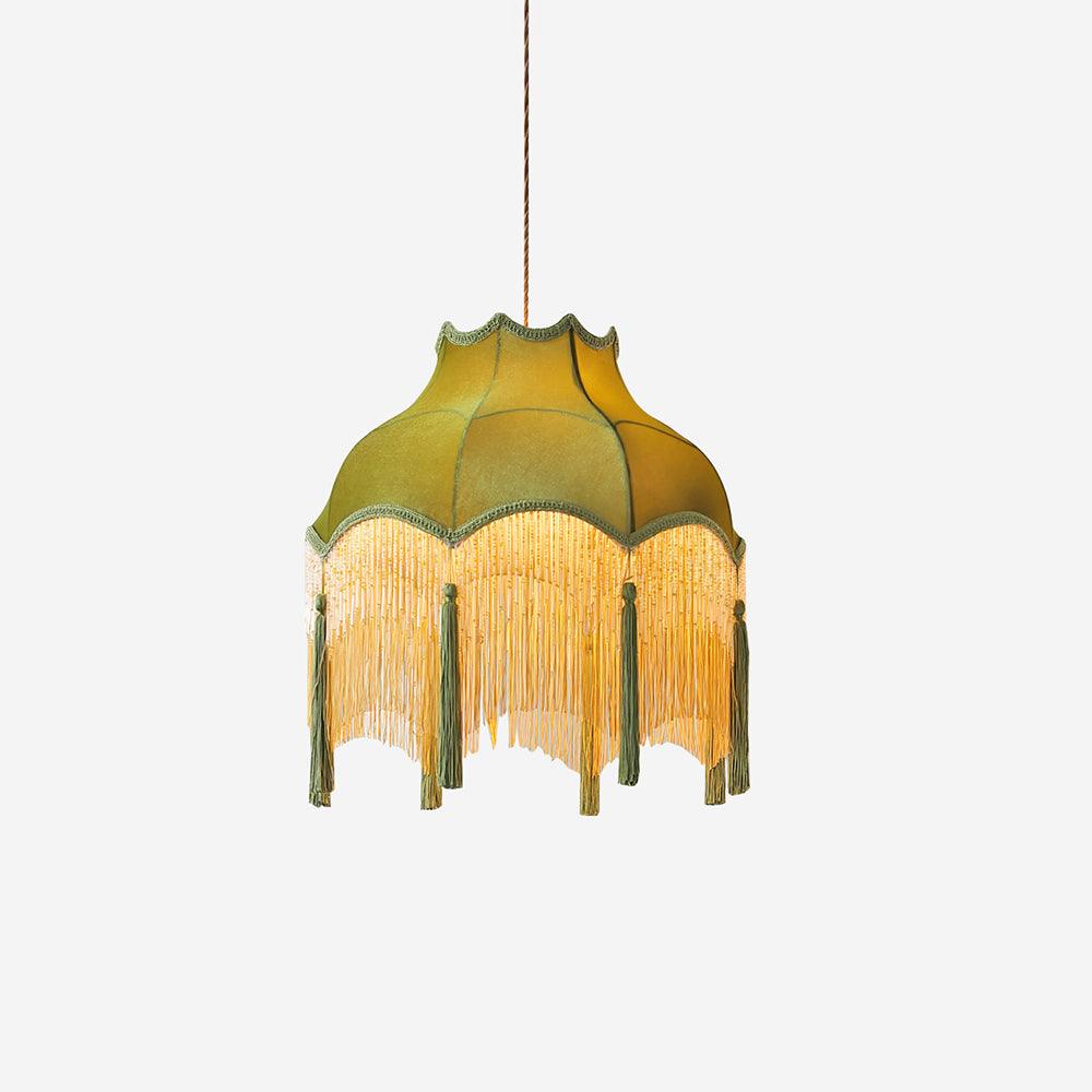 Fina Lampe Suspendue Velours Franges Vintage Élégant À Pompons - Neutralighting