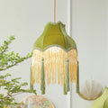 Fina Lampe Suspendue Velours Franges Vintage Élégant À Pompons - Neutralighting