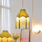 Fina Lampe Suspendue Velours Franges Vintage Élégant À Pompons - Neutralighting