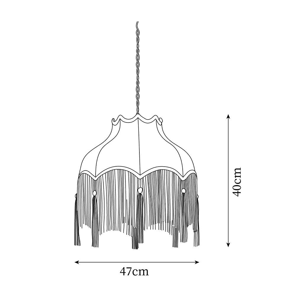 Fina Lampe Suspendue Velours Franges Vintage Élégant À Pompons - Neutralighting