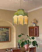 Fina Lampe Suspendue Velours Franges Vintage Élégant À Pompons - Neutralighting