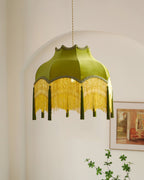 Fina Lampe Suspendue Velours Franges Vintage Élégant À Pompons - Neutralighting