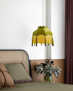 Fina Lampe Suspendue Velours Franges Vintage Élégant À Pompons - Neutralighting