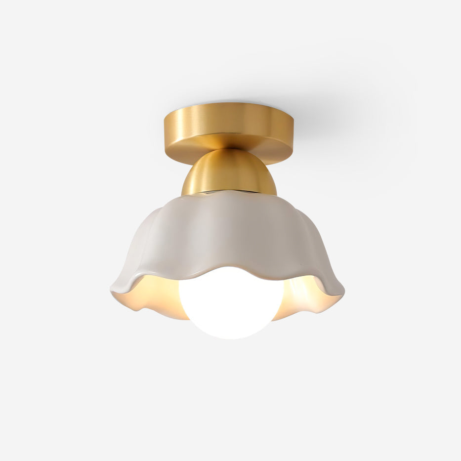 Opila Lampe Plafonnier Semi-Encastrée Or et Blanche - Neutralighting