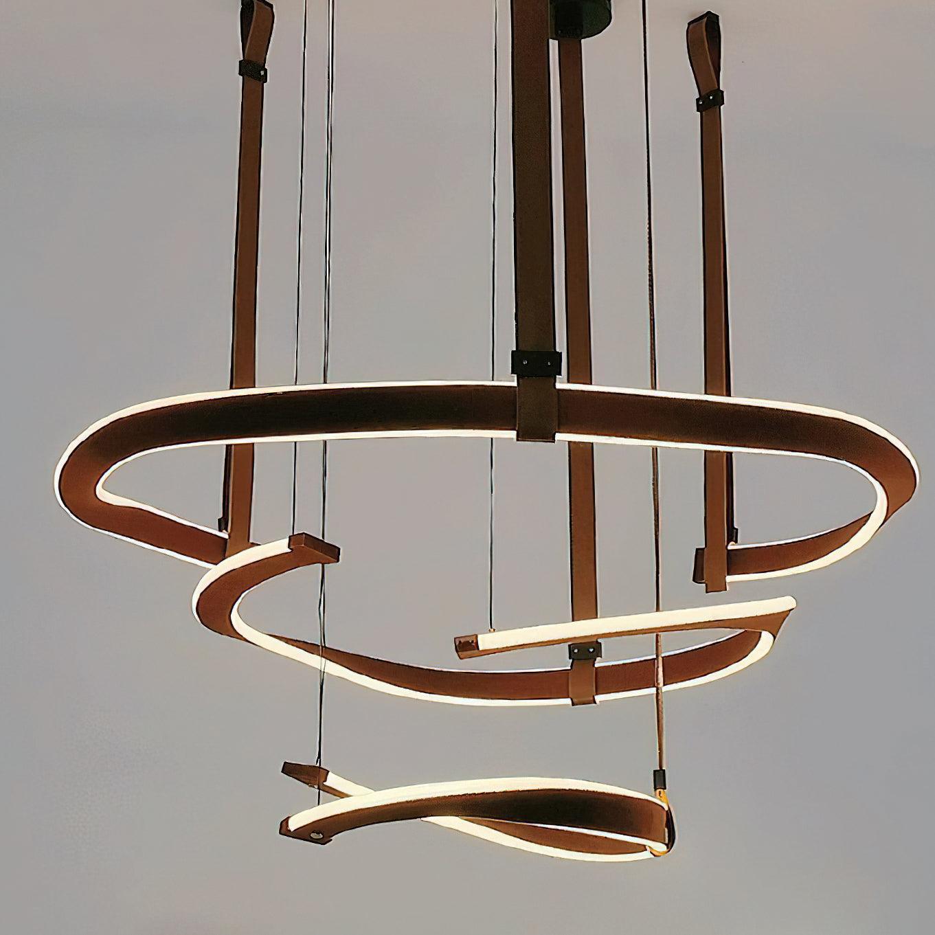 Cesorora Chandelier en Cuir Artificiel Incurvé - Neutralighting