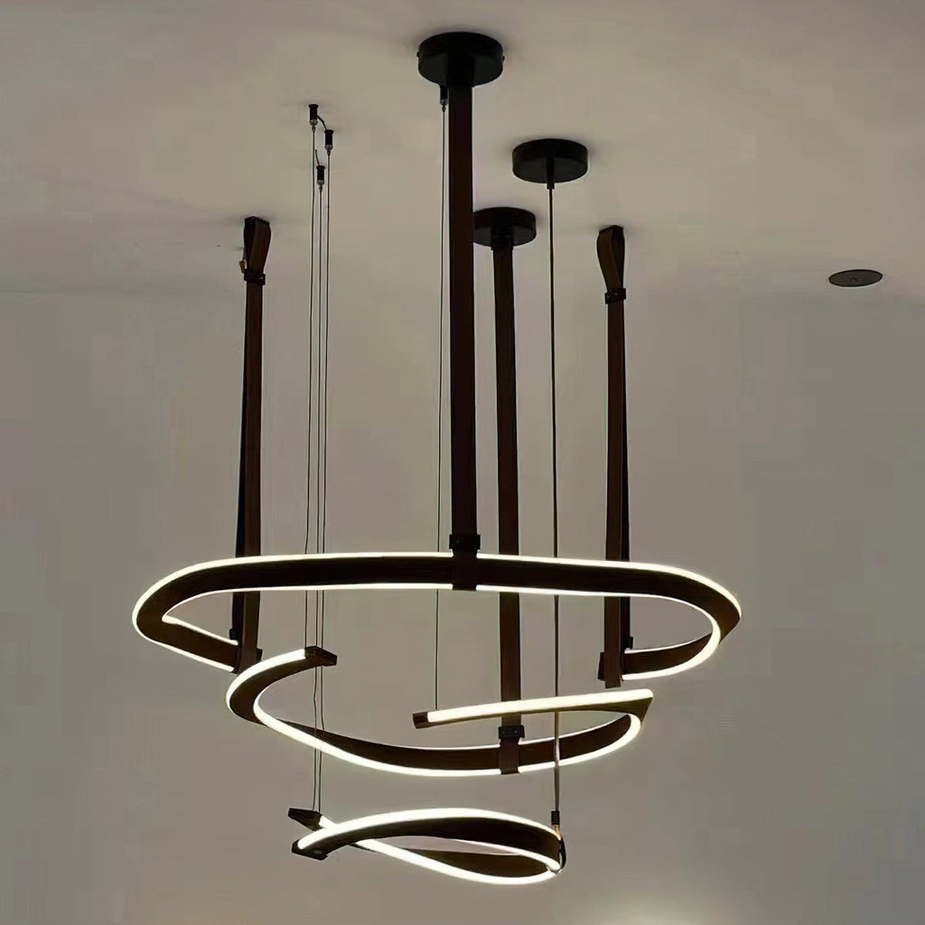 Cesorora Chandelier en Cuir Artificiel Incurvé - Neutralighting
