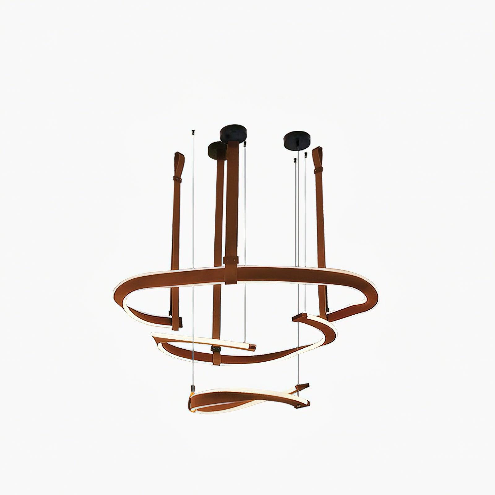 Cesorora Chandelier en Cuir Artificiel Incurvé - Neutralighting