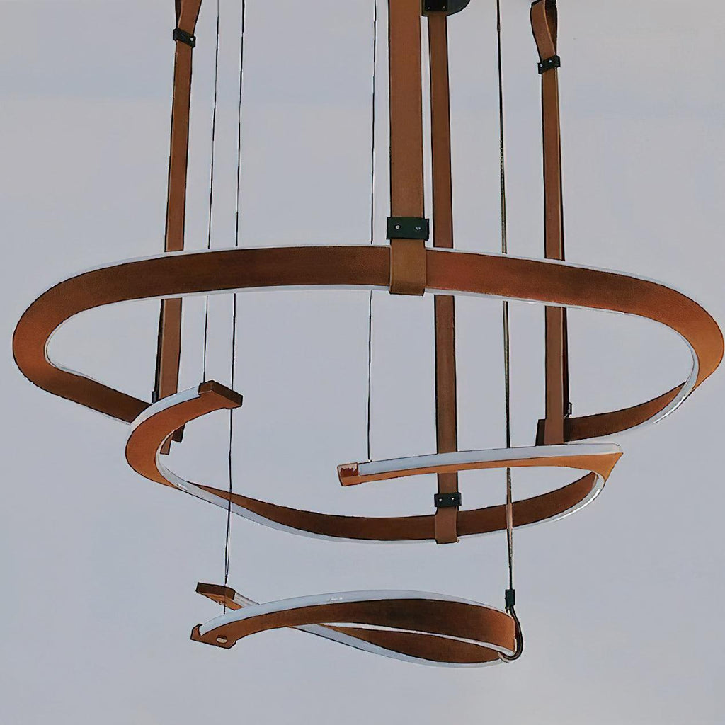 Cesorora Chandelier en Cuir Artificiel Incurvé - Neutralighting