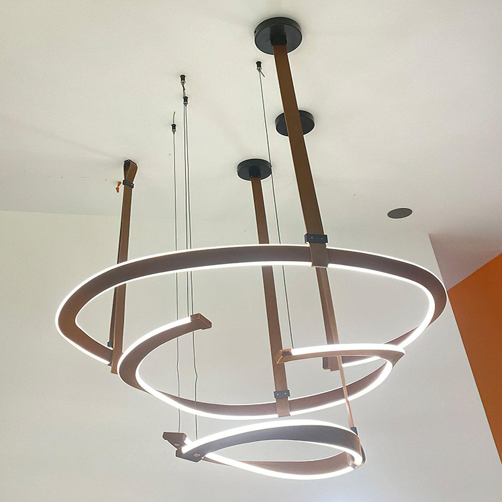 Cesorora Chandelier en Cuir Artificiel Incurvé - Neutralighting