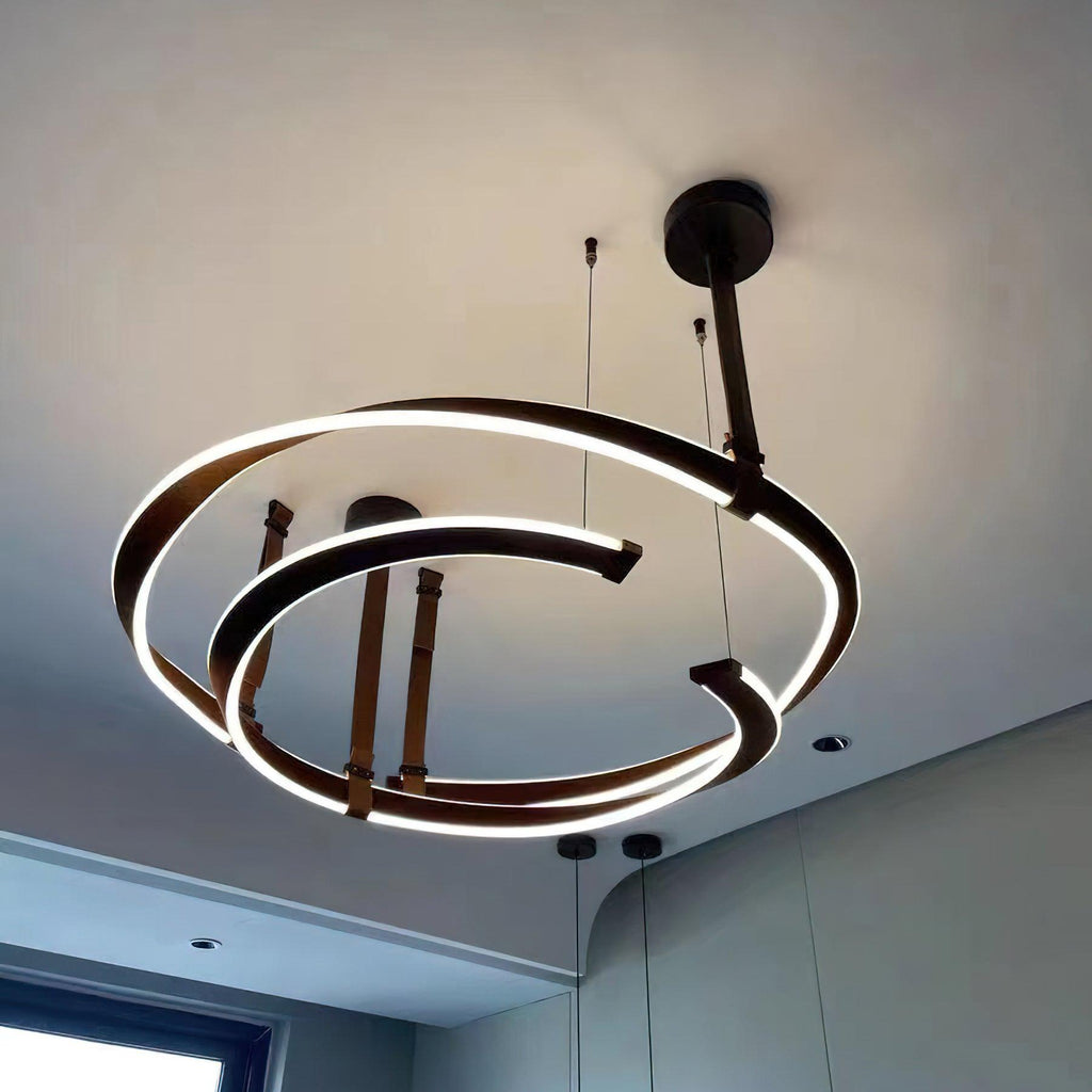 Cesorora Chandelier en Cuir Artificiel Incurvé - Neutralighting