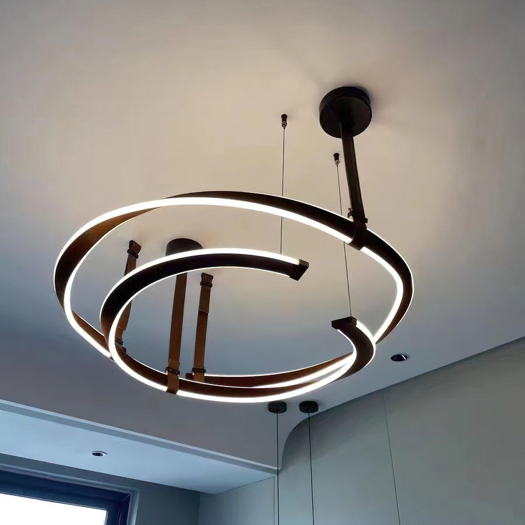 Cesorora Chandelier en Cuir Artificiel Incurvé - Neutralighting