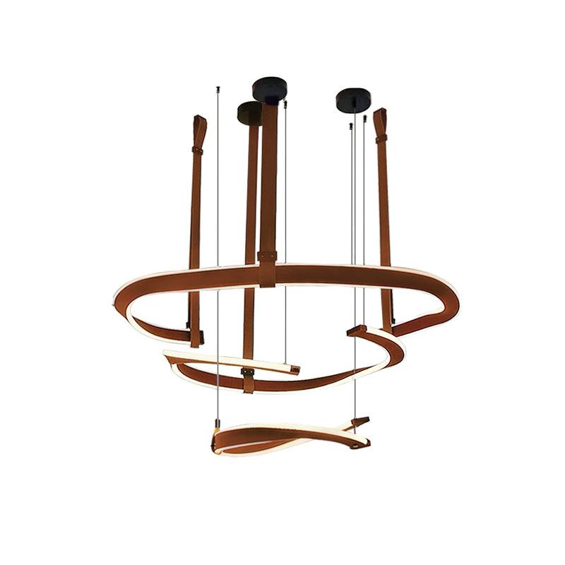 Cesorora Chandelier en Cuir Artificiel Incurvé - Neutralighting