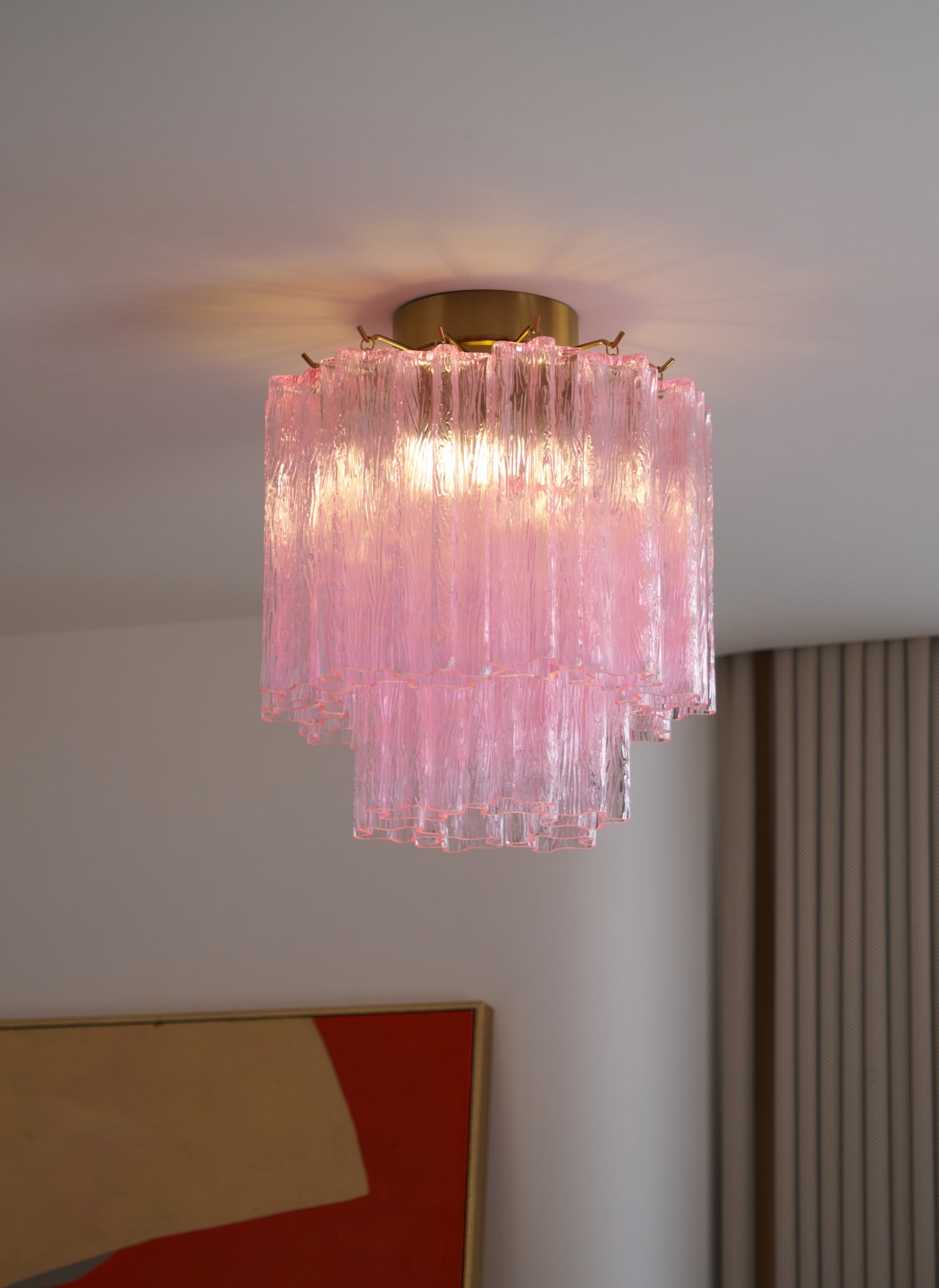 Aurora Plafonnier en Verre Rose Moderne - Neutralighting
