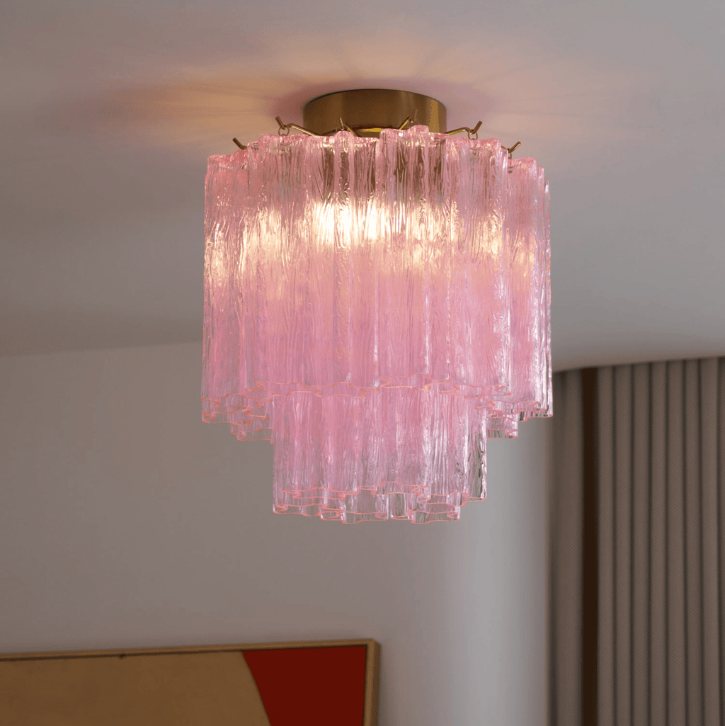 Aurora Plafonnier en Verre Rose Moderne - Neutralighting
