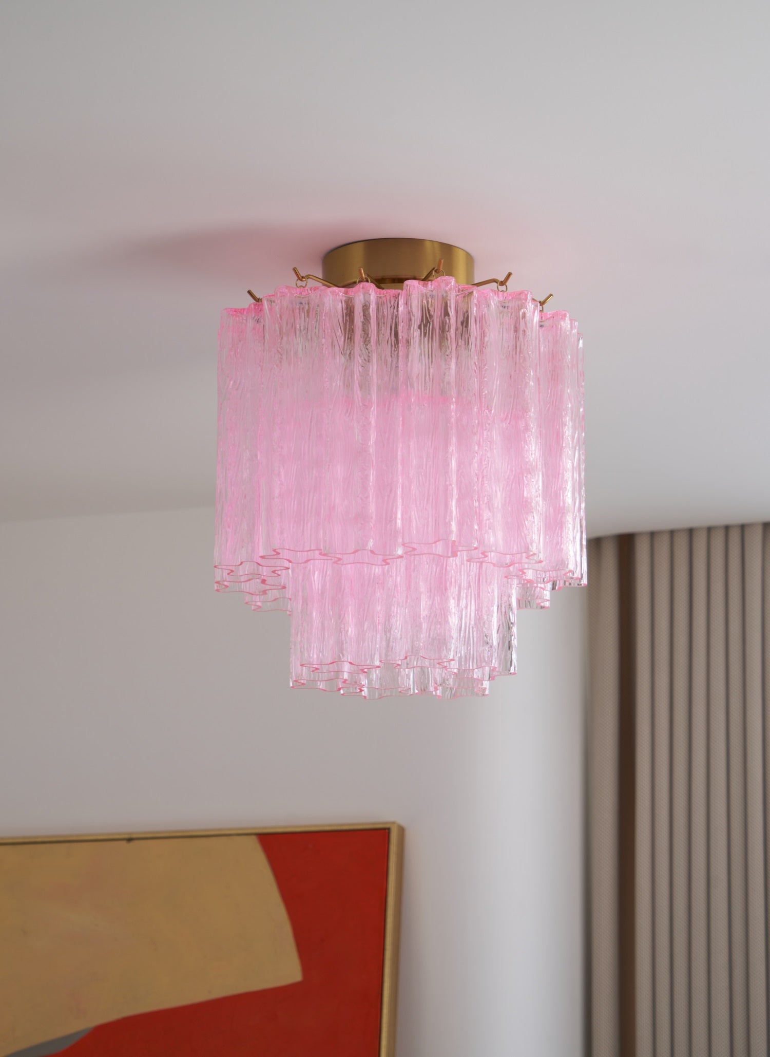 Aurora Plafonnier en Verre Rose Moderne - Neutralighting