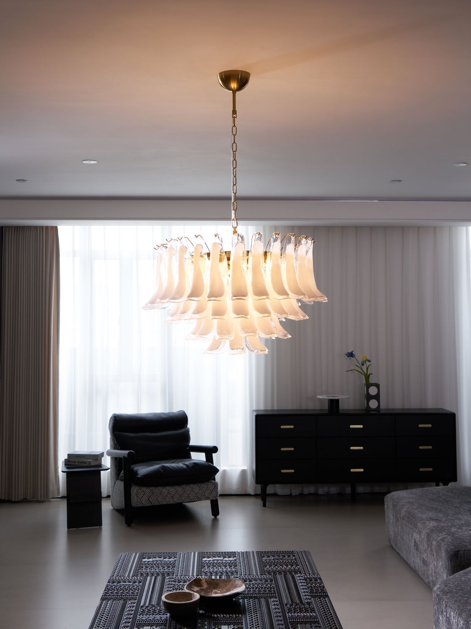 Aurora Lustre Rose Verre Feuille Superposé Florale Glamour - Neutralighting