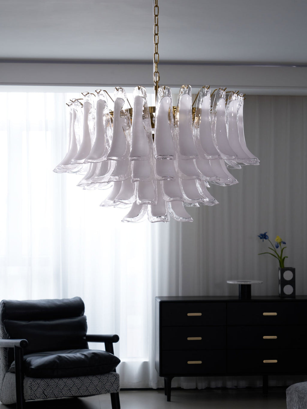 Aurora Lustre Rose Verre Feuille Superposé Florale Glamour - Neutralighting