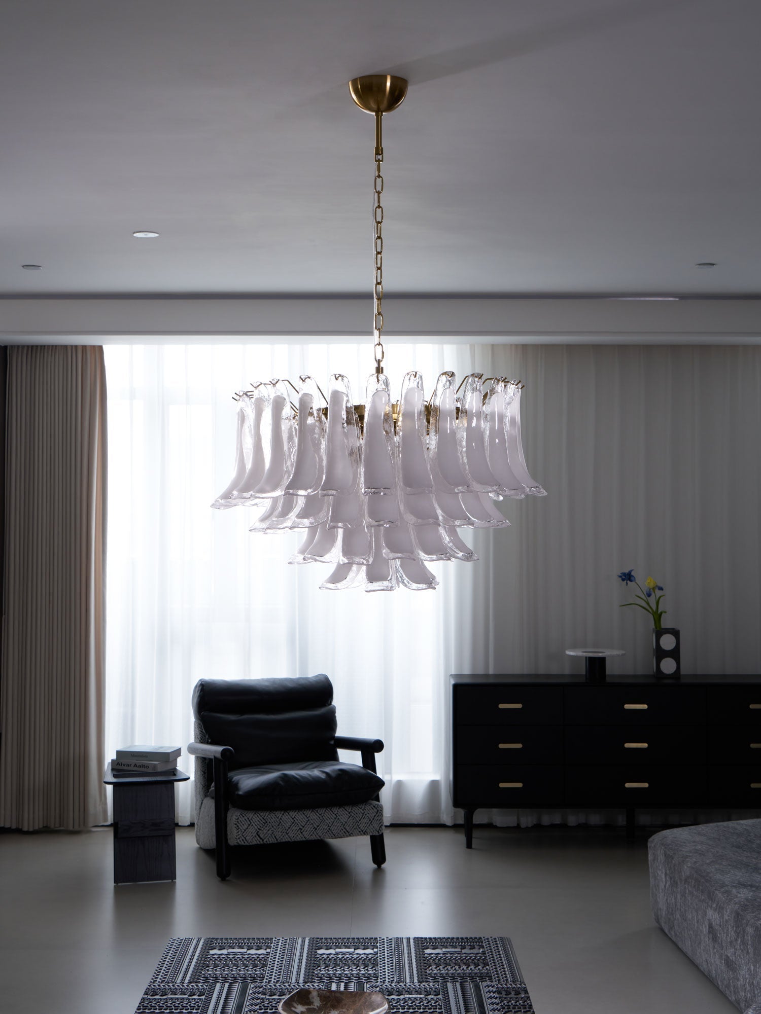 Aurora Lustre Rose Verre Feuille Superposé Florale Glamour - Neutralighting