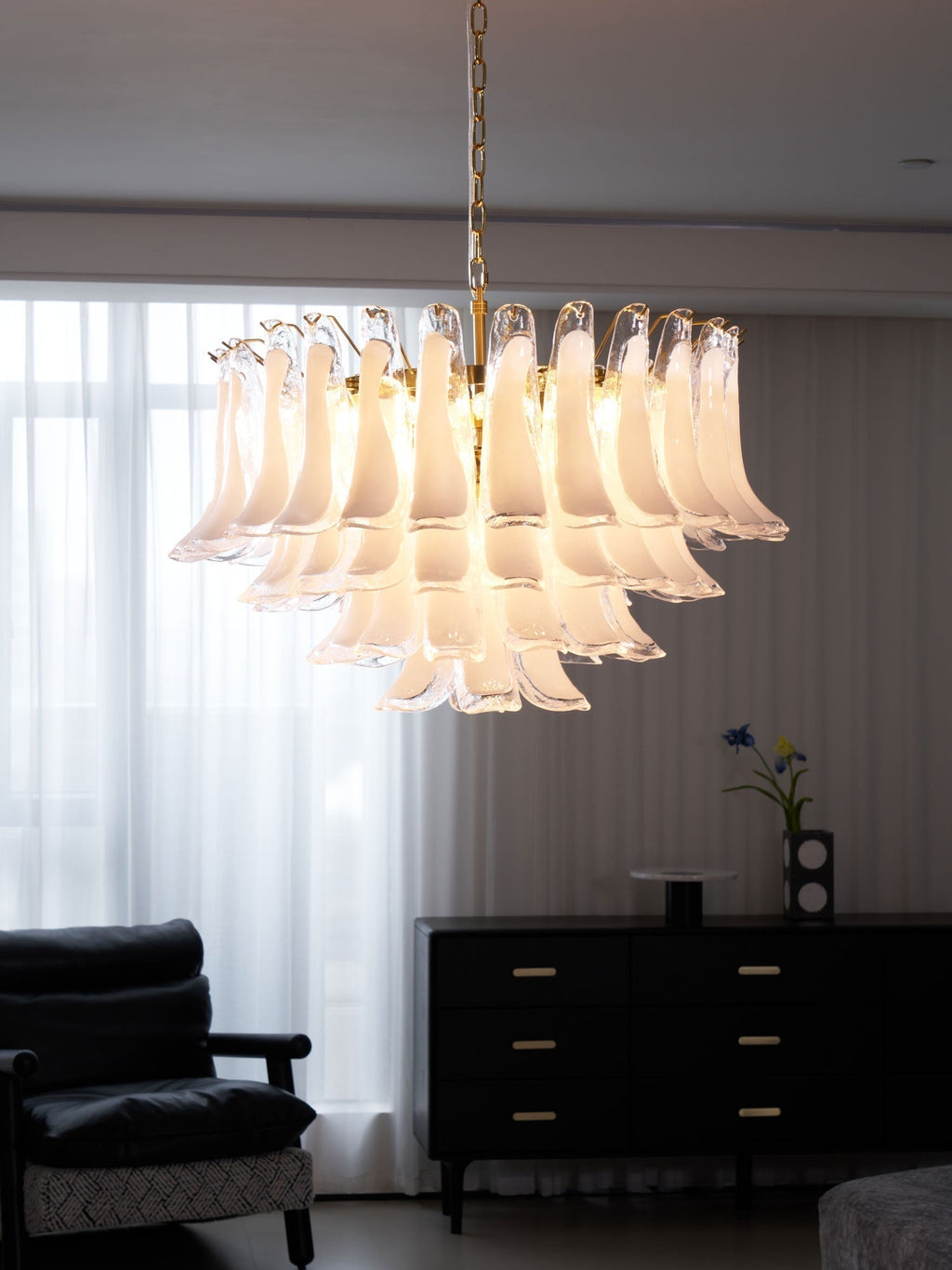 Aurora Lustre Rose Verre Feuille Superposé Florale Glamour - Neutralighting