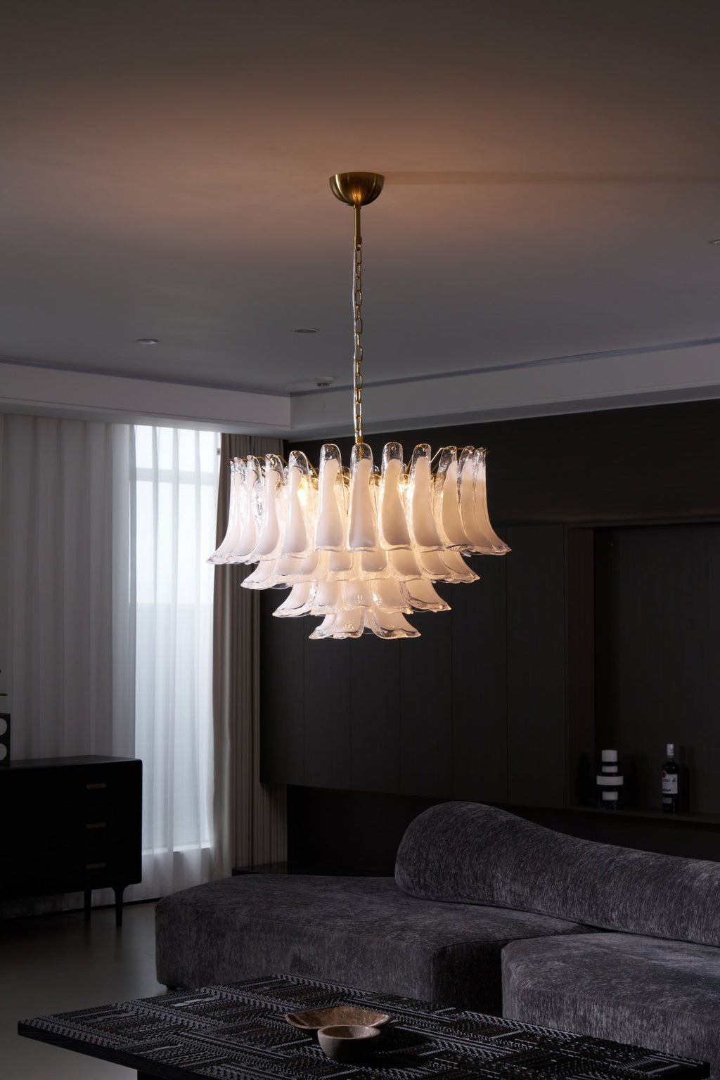 Aurora Lustre Rose Verre Feuille Superposé Florale Glamour - Neutralighting