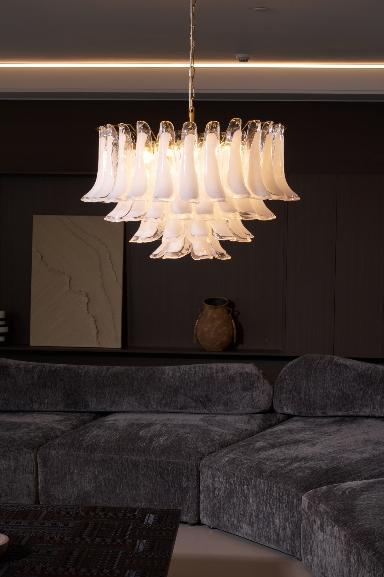 Aurora Lustre Rose Verre Feuille Superposé Florale Glamour - Neutralighting