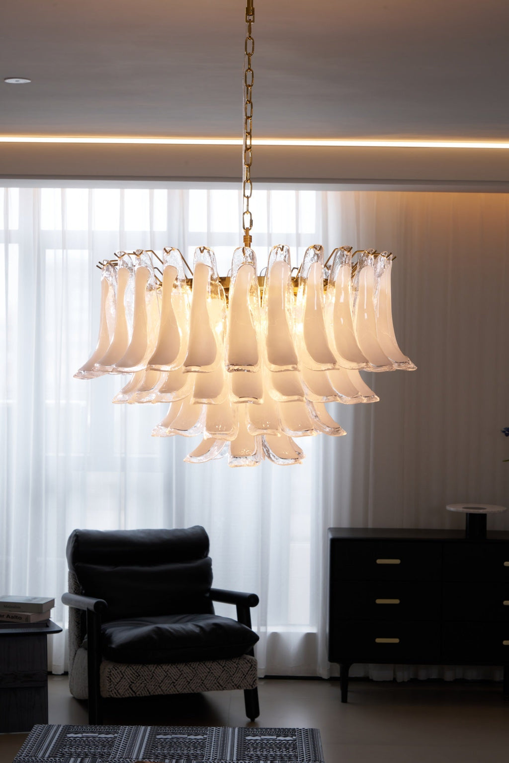 Aurora Lustre Rose Verre Feuille Superposé Florale Glamour - Neutralighting