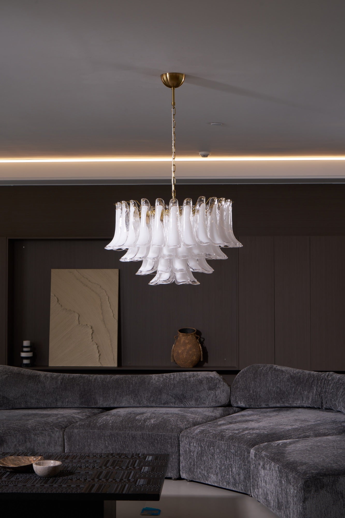 Aurora Lustre Rose Verre Feuille Superposé Florale Glamour - Neutralighting