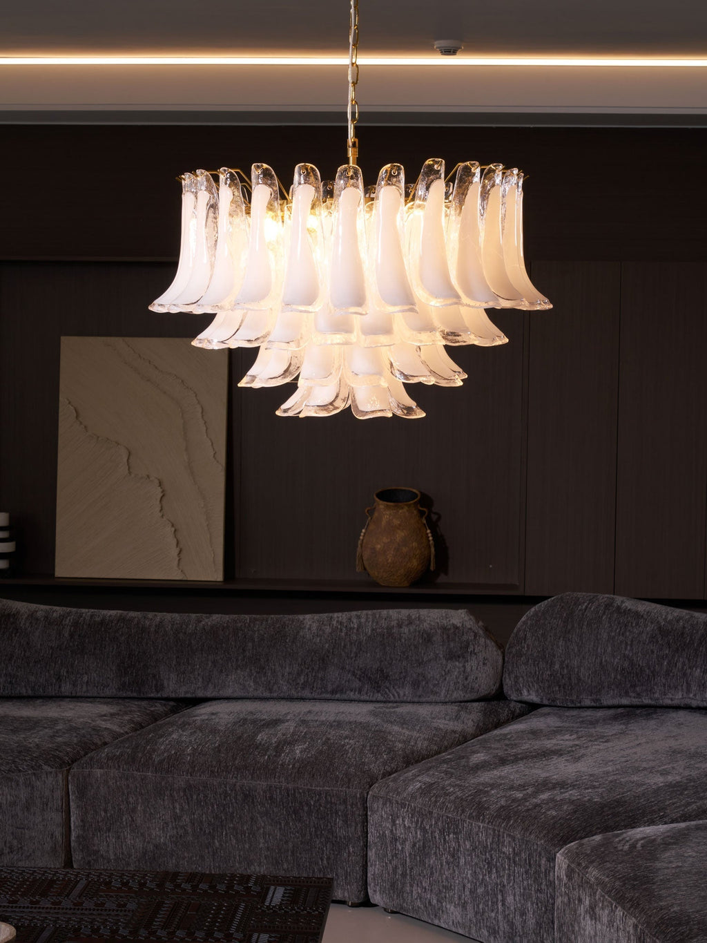 Aurora Lustre Rose Verre Feuille Superposé Florale Glamour - Neutralighting