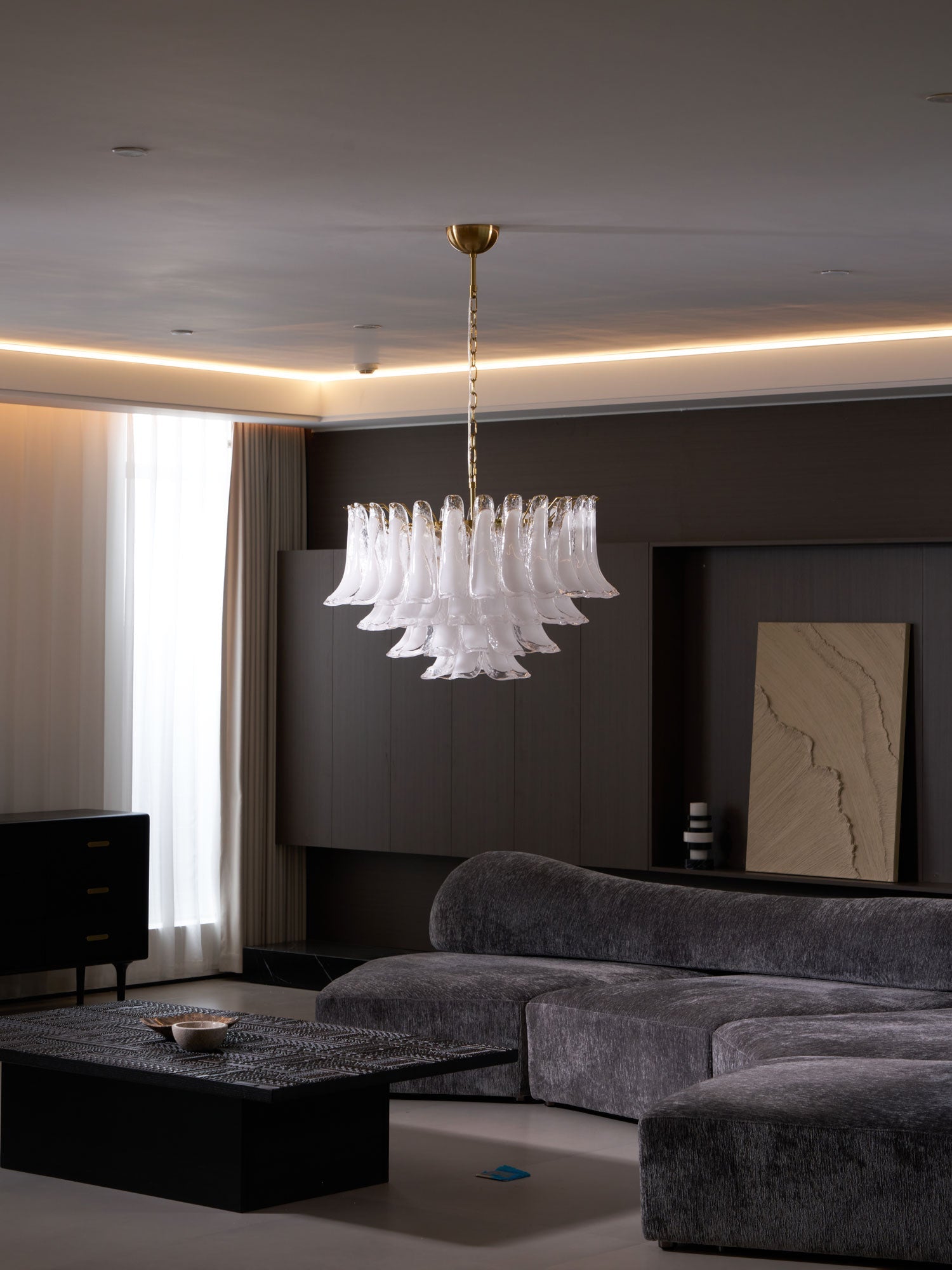 Aurora Lustre Rose Verre Feuille Superposé Florale Glamour - Neutralighting