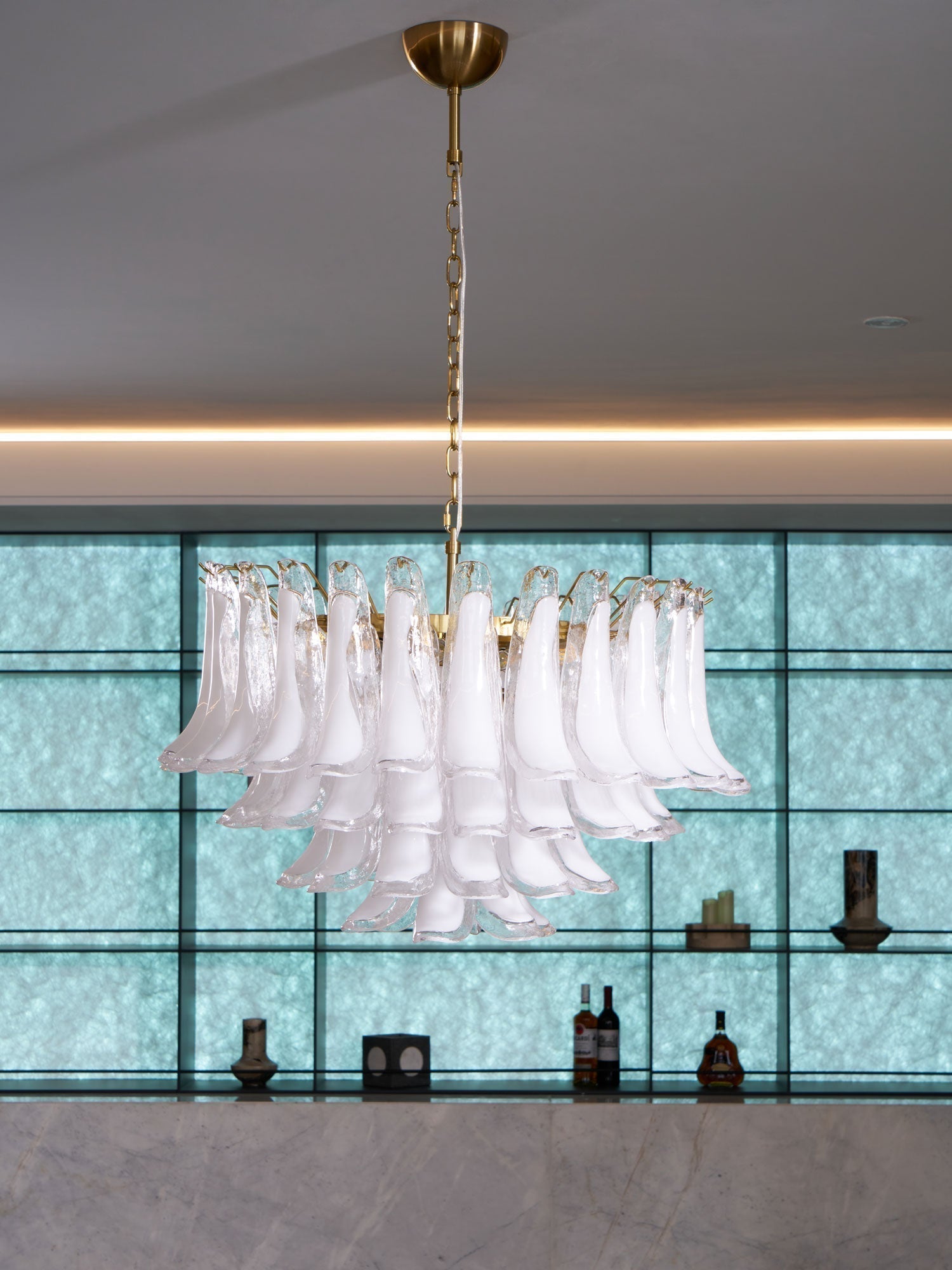 Aurora Lustre Rose Verre Feuille Superposé Florale Glamour - Neutralighting